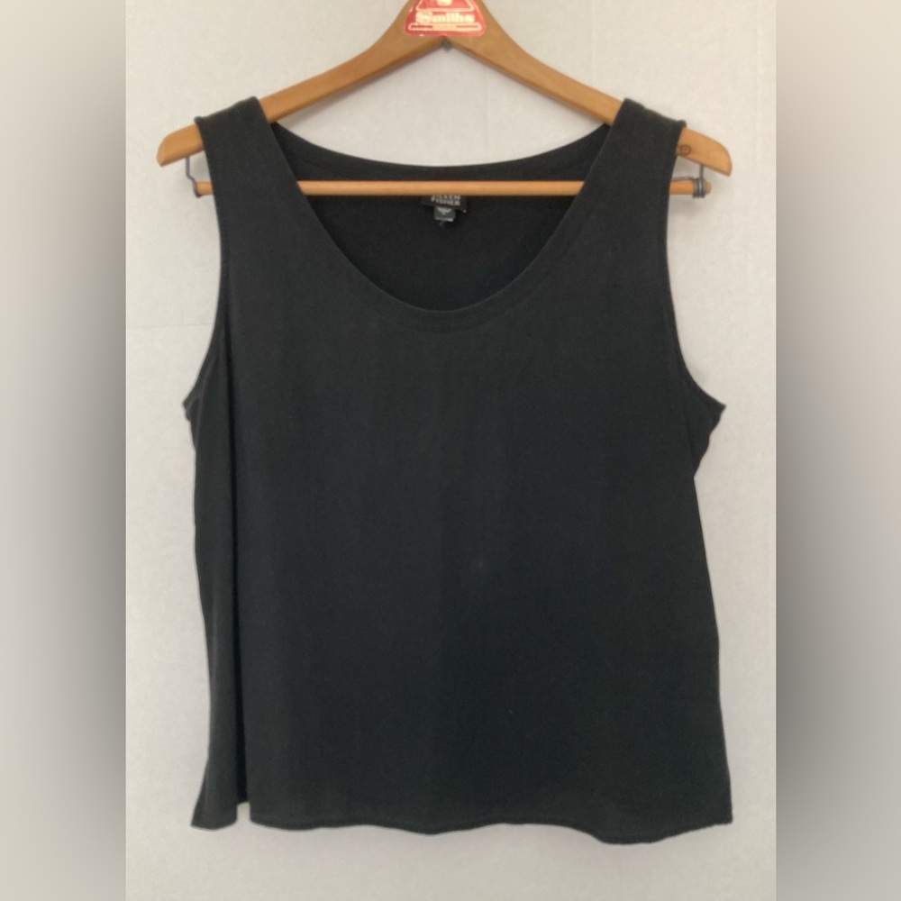 Eileen Fisher EUC Size Large Black 100% Silk Tank